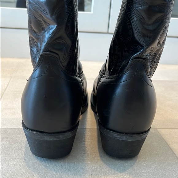 Classic Black Leather Cowboy Boots - Picture 3 of 12